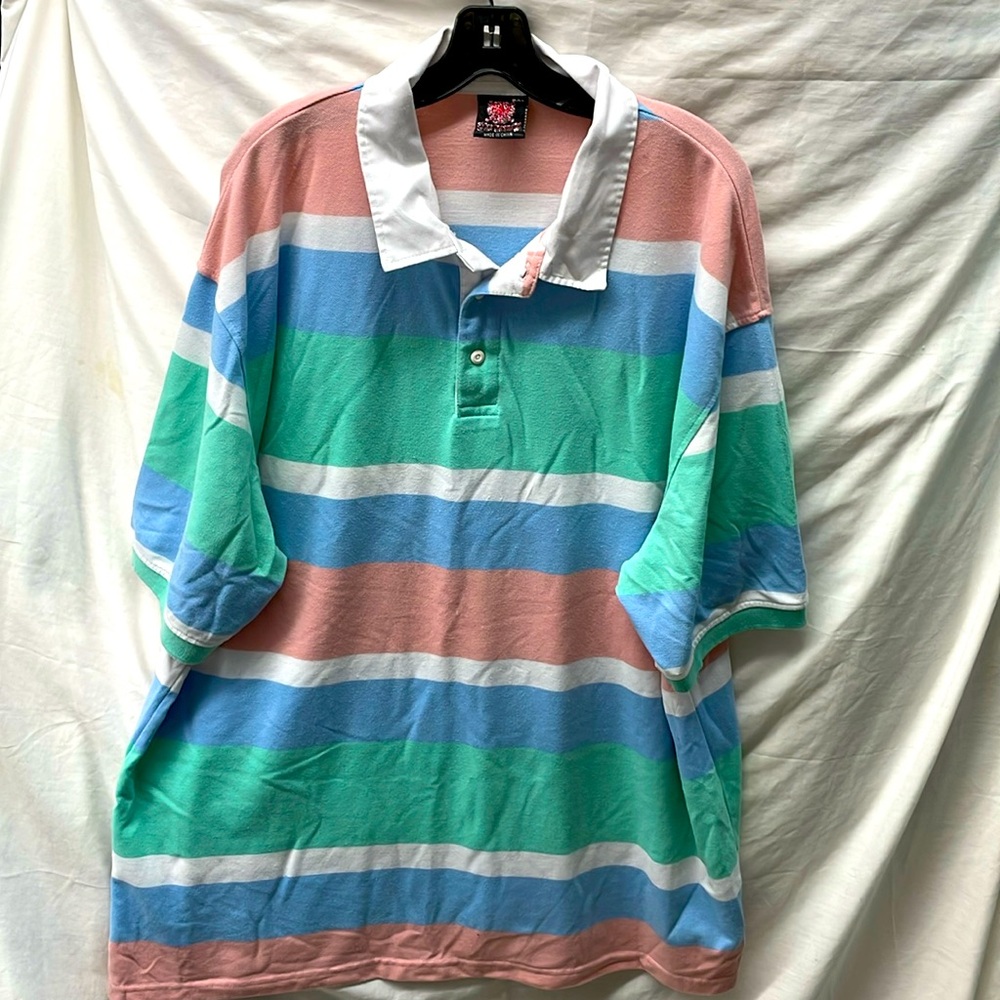 black lacquer pullover polo shirt men sz 5xl 5/17/4